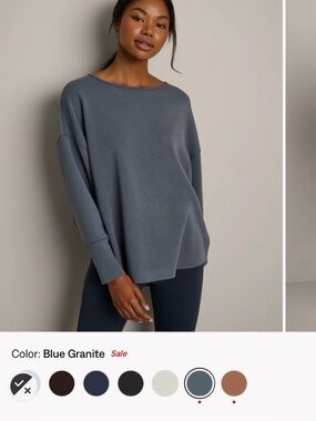 RHONE Blue Granite Relaxed Boxy Pullover Sweatshirt